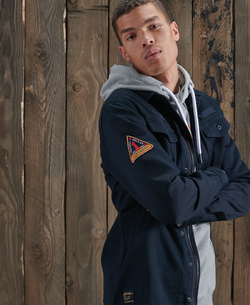 Superdry Core militærskjorte med lapper Herre Skjorter Superdry Core militærskjorte med lapper Herre Skjorter