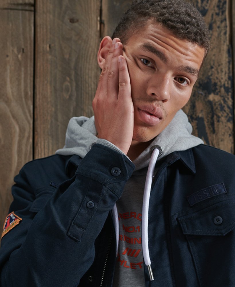 Superdry Core militærskjorte med lapper Herre Skjorter Superdry Core militærskjorte med lapper Herre Skjorter