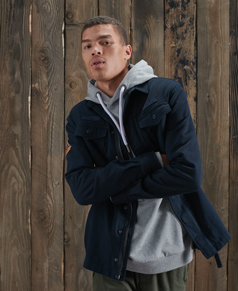Superdry Core militærskjorte med lapper Herre Skjorter Superdry Core militærskjorte med lapper Herre Skjorter