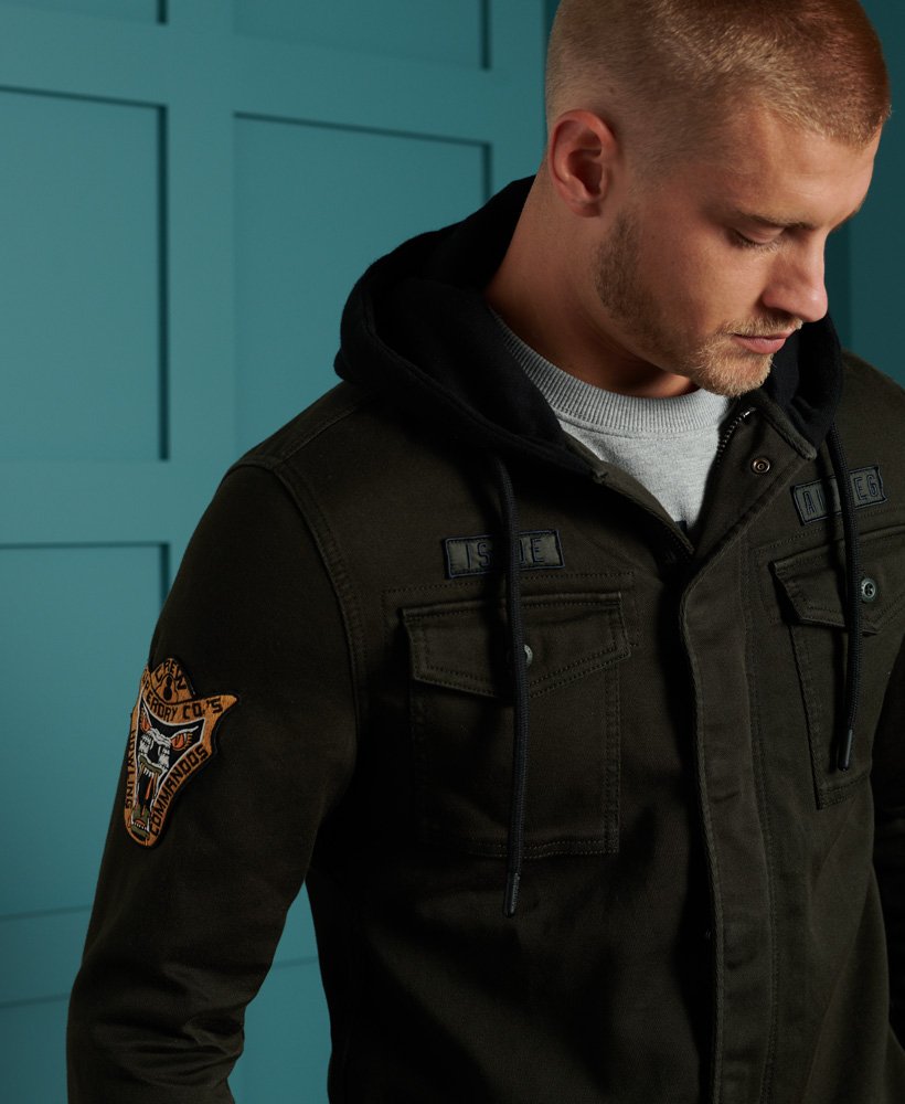 Mens - Core Military Patched Hoodie in 
