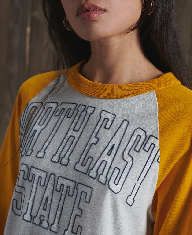 Womens Team Varsity Baseball Top in Upstate Gold Superdry