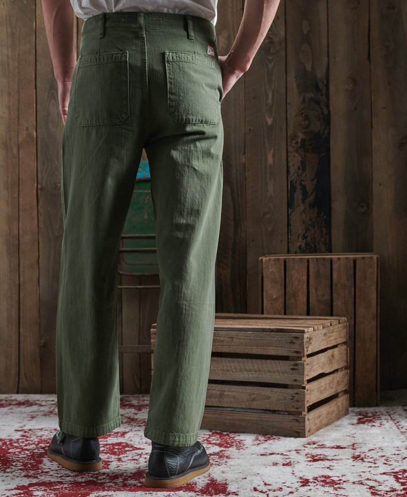 Mens - Limited Edition Dry Pleated Trouser in Olive | Superdry UK