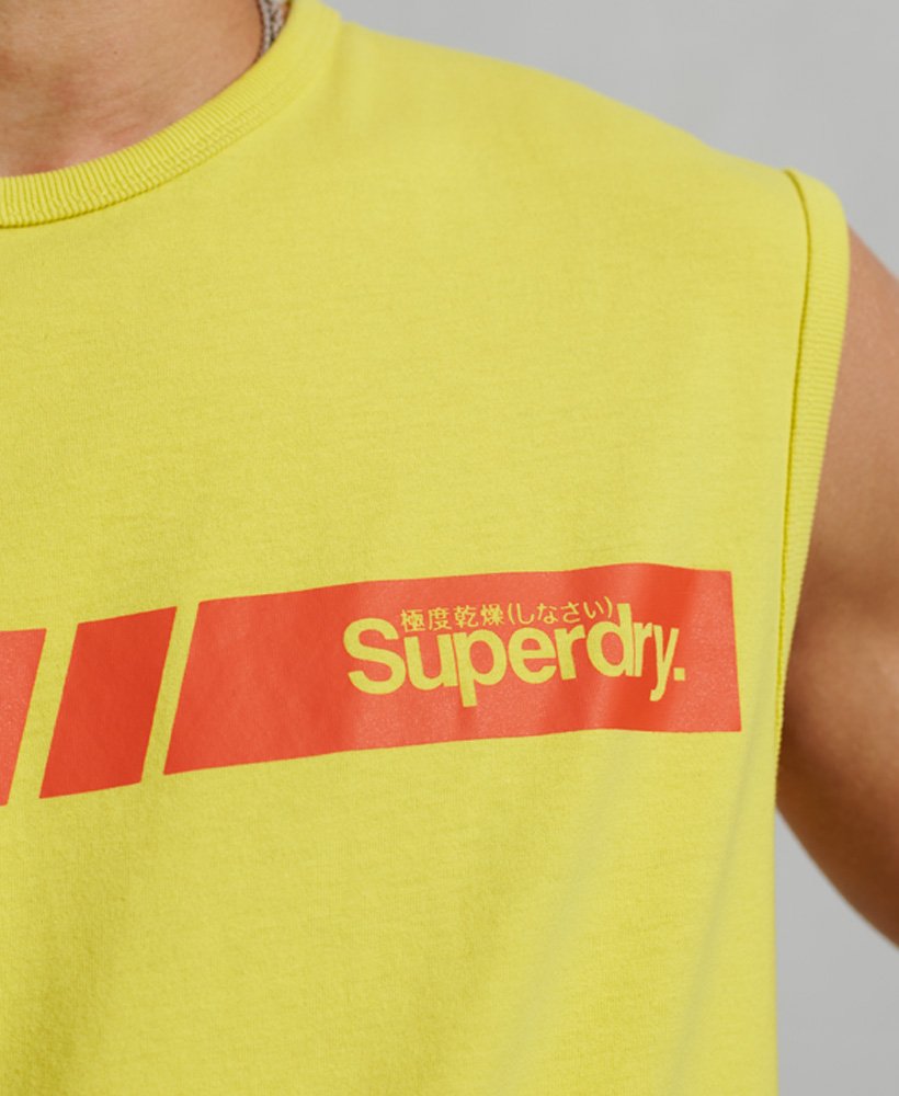Superdry Uomo Sport & Swimwear Abbigliamento sportivo Top sportivi Canotta sportiva a righe con logo Core 