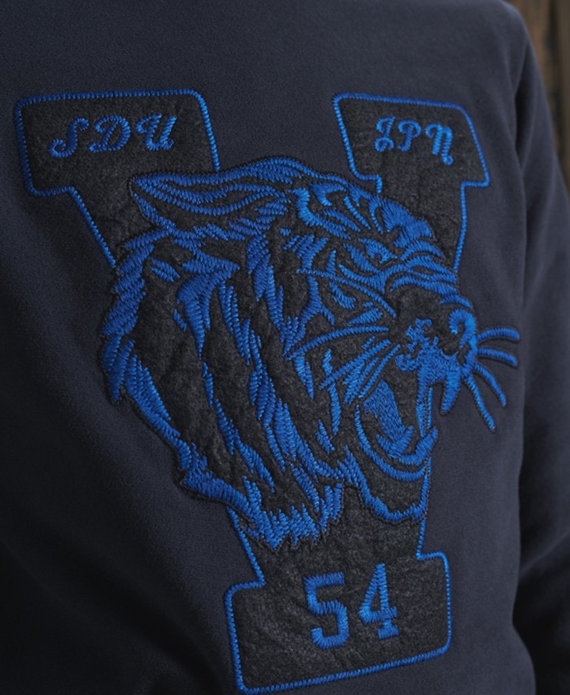 Mens - Vintage Applique Crew Sweatshirt in Downhill Navy | Superdry UK