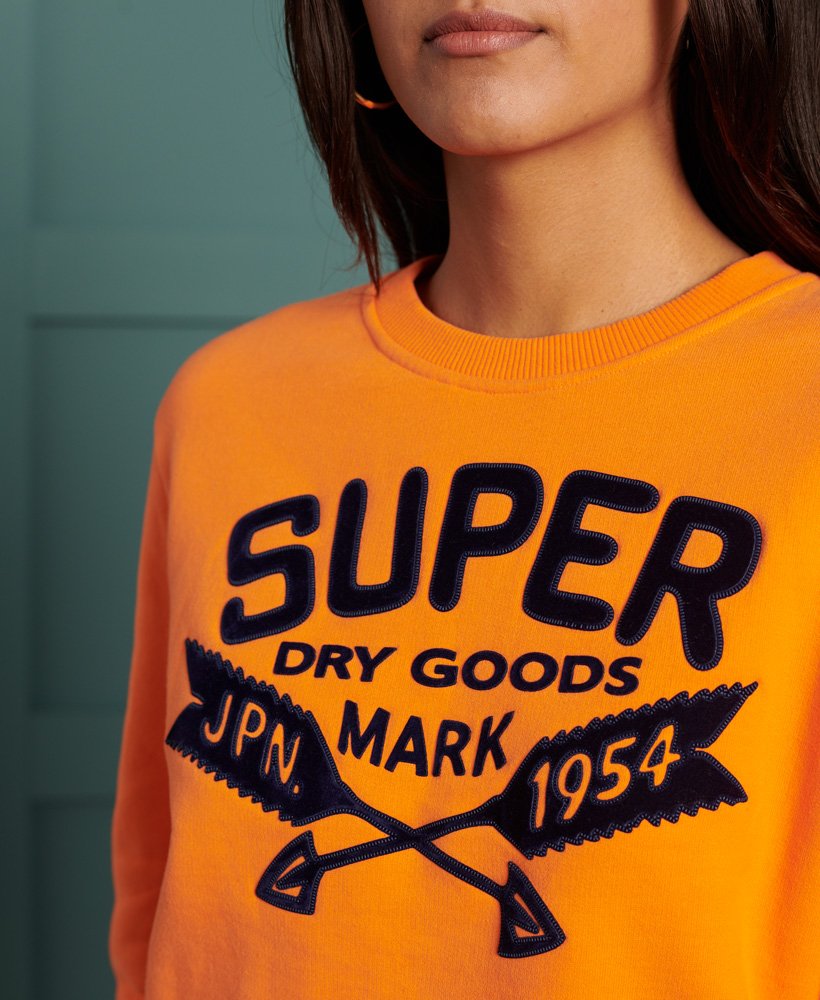 Womens - Limited Edition Graphic Crew Sweatshirt in Orange | Superdry