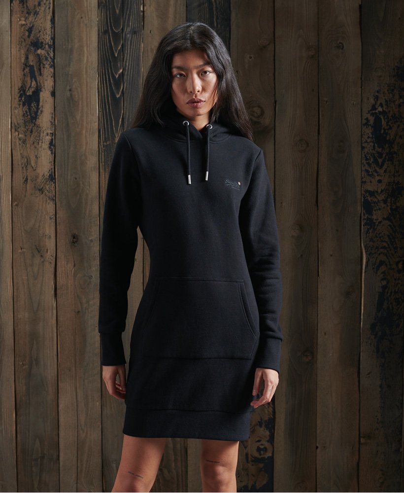 Womens - Orange Label Sweat Dress in Black | Superdry UK