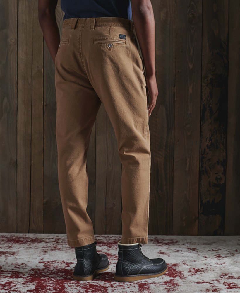 Mens Taper Canvas Chinos in Malt Superdry UK