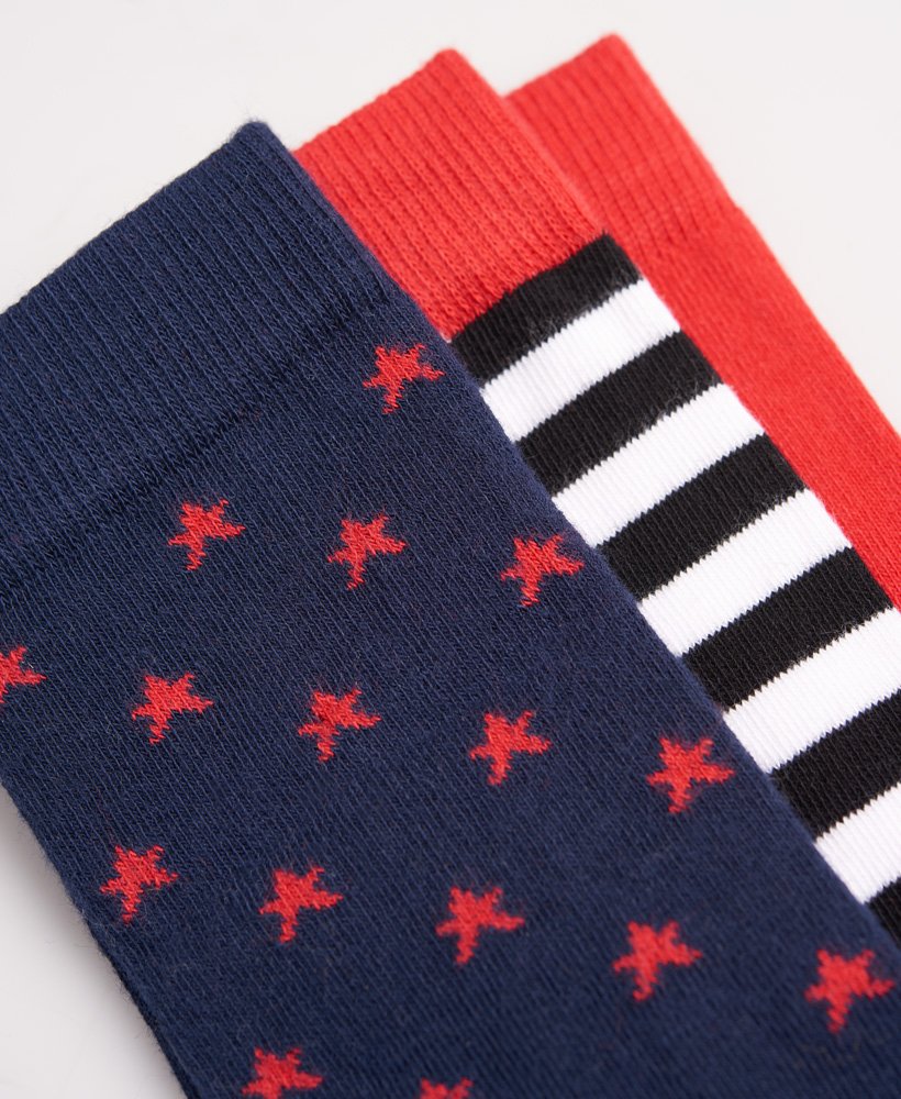 Womens Organic Cotton Novelty Socks 3 Pack in Montauk Superdry