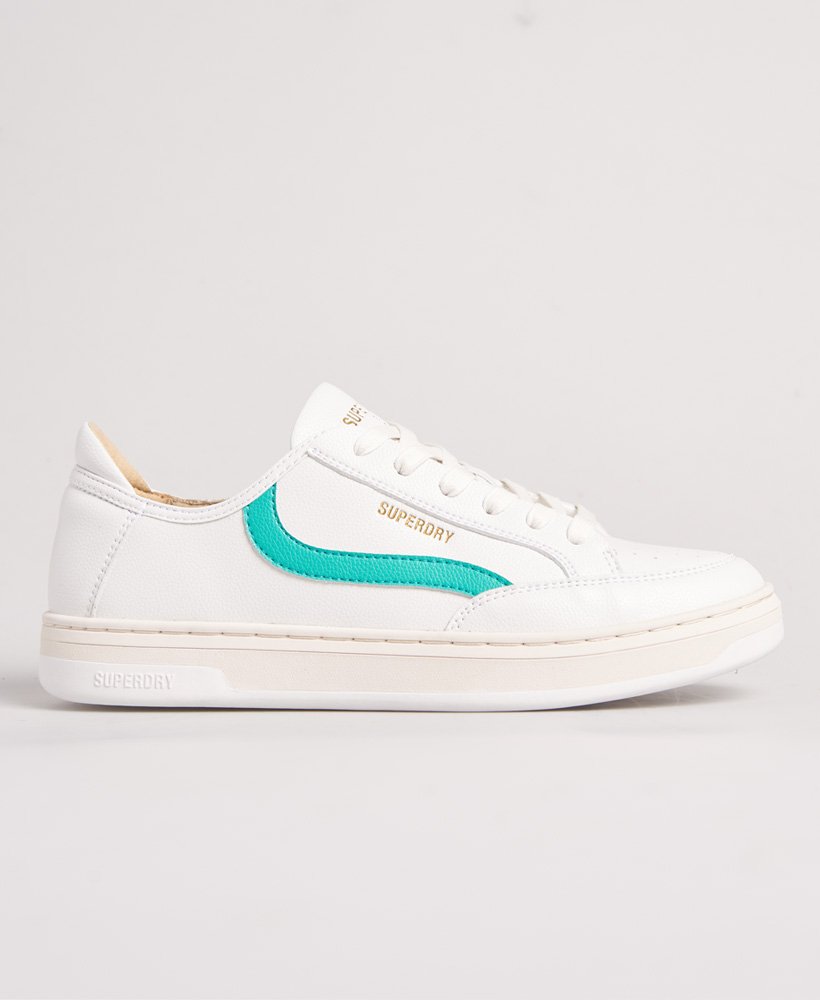 Womens - Vegan Basket Lux Low Trainers in Optic/aqua | Superdry