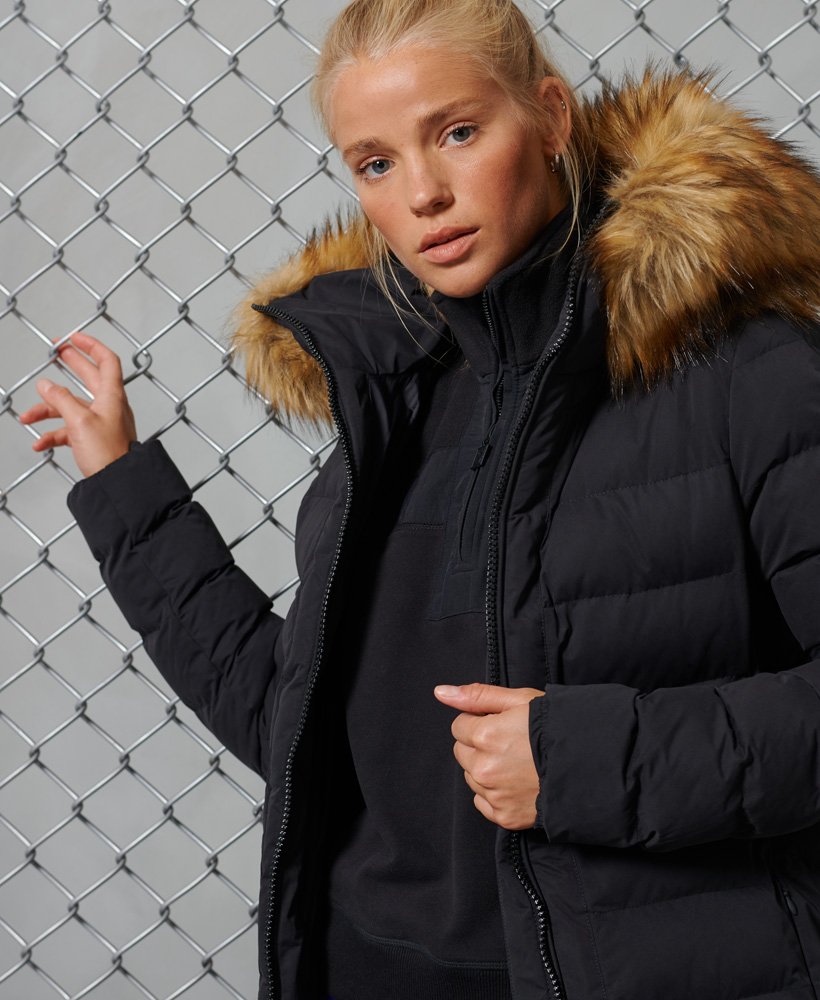 Womens - Arctic Long Puffer Coat in Black | Superdry