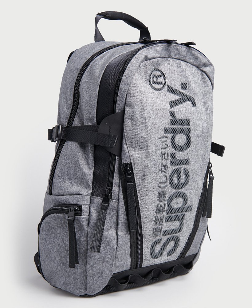 New Mens Superdry Grey Tarp Polyester Backpack Backpacks 