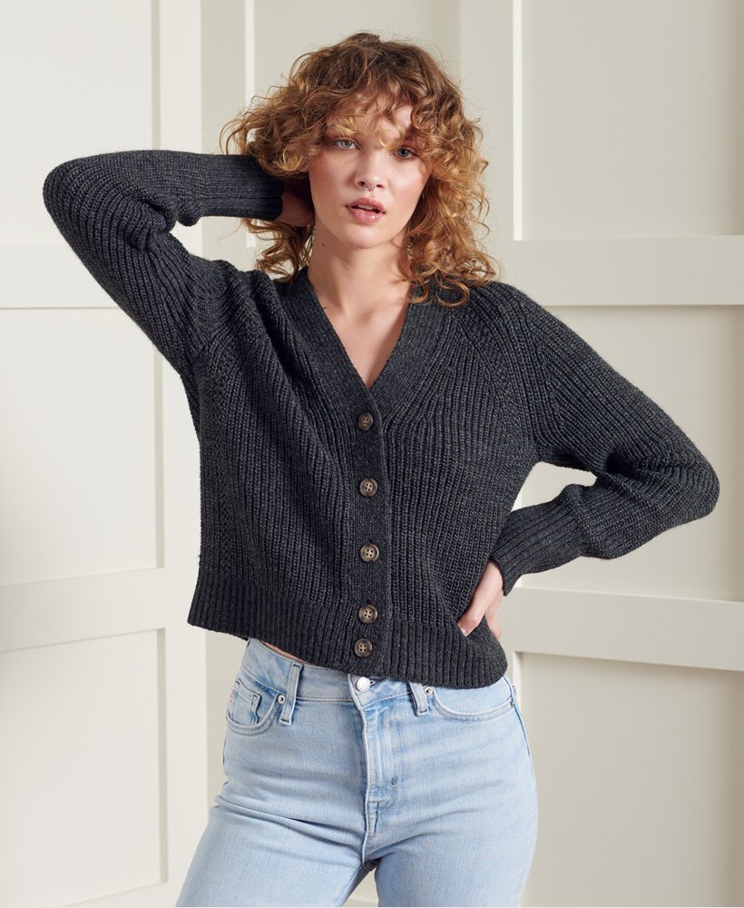 superdry grey cardigan
