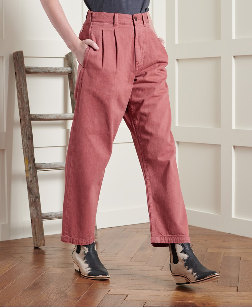 Pantalon plissé rouge hot sale