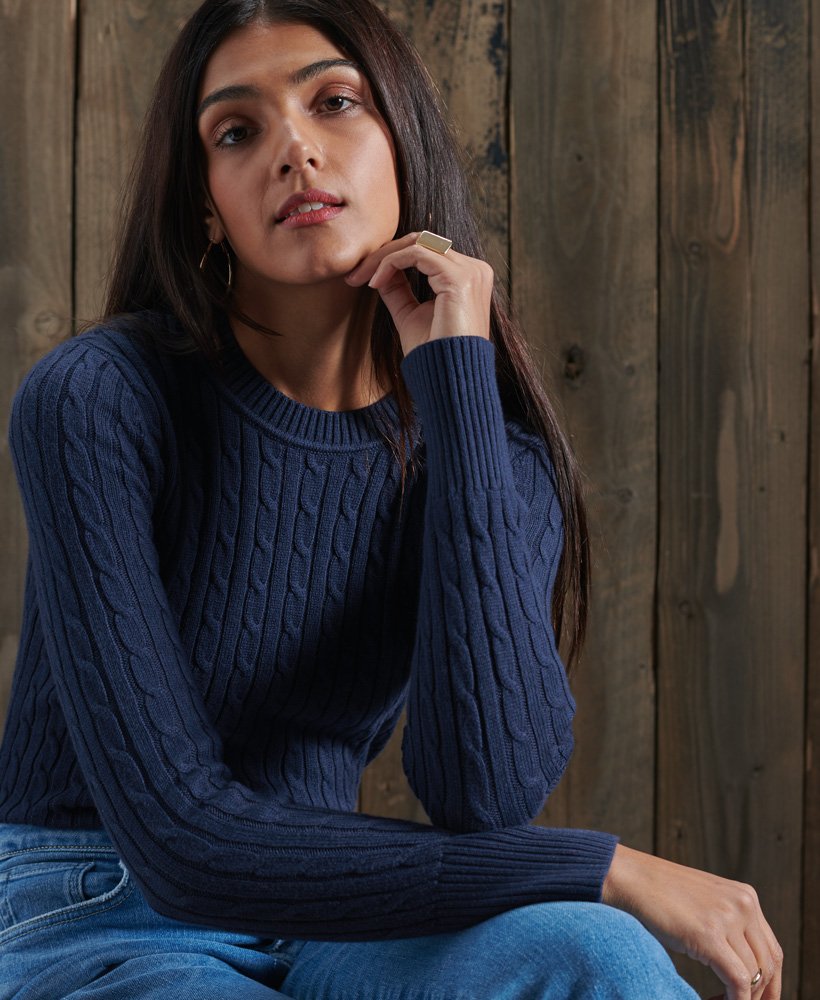 Womens - Croyde Cable Crew Jumper in 