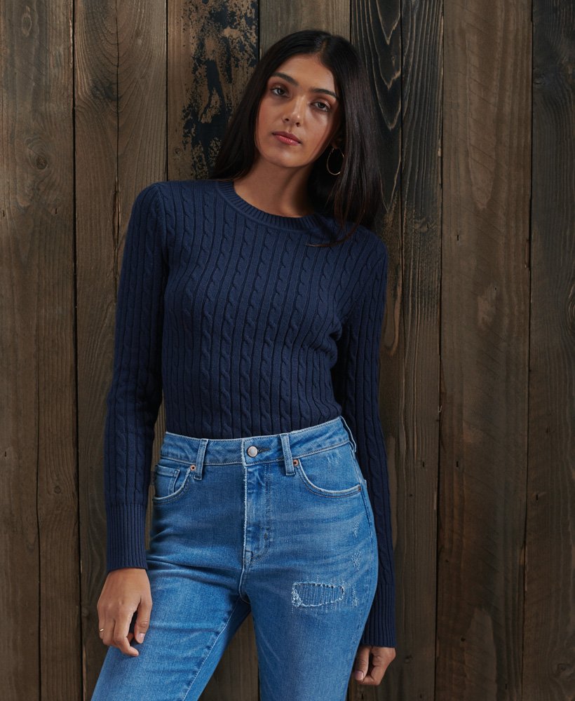 Womens - Croyde Cable Crew Jumper in 