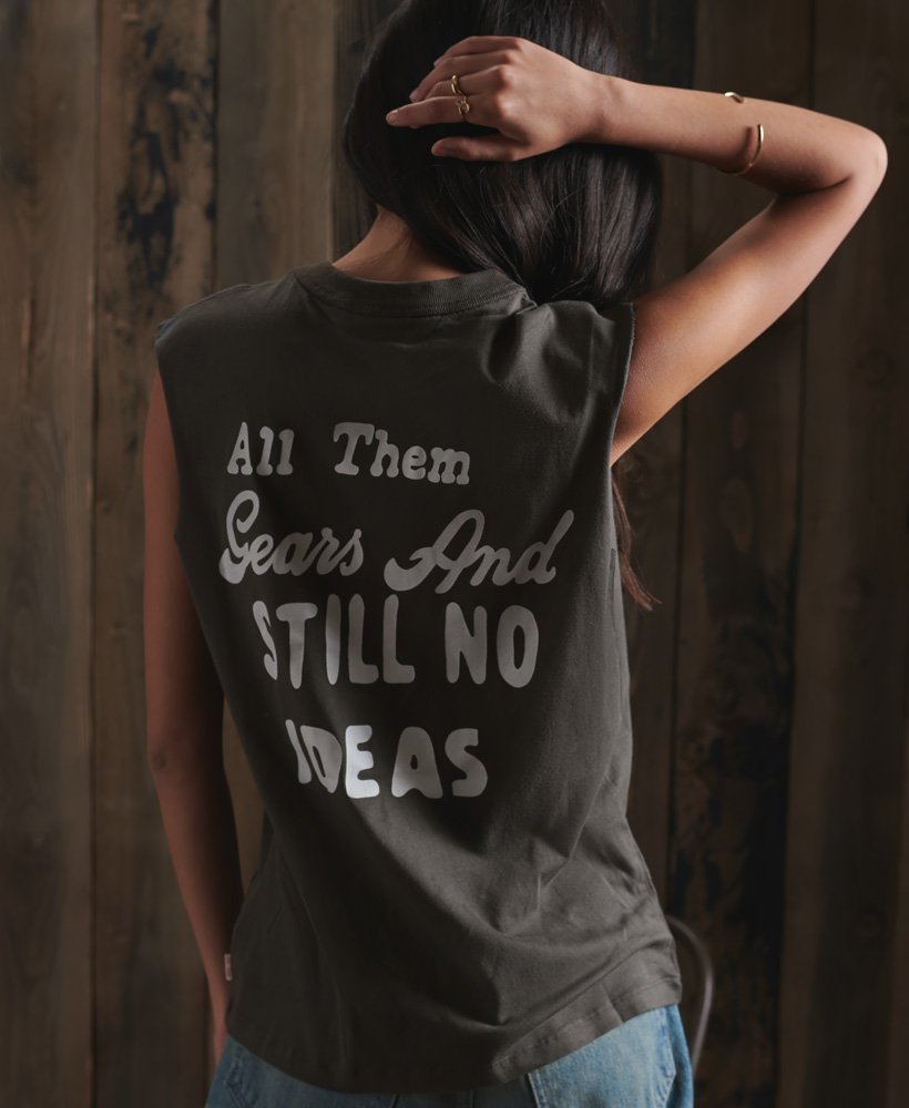 Womens Limited Edition Dry Band Vest in Washed Black Superdry UK