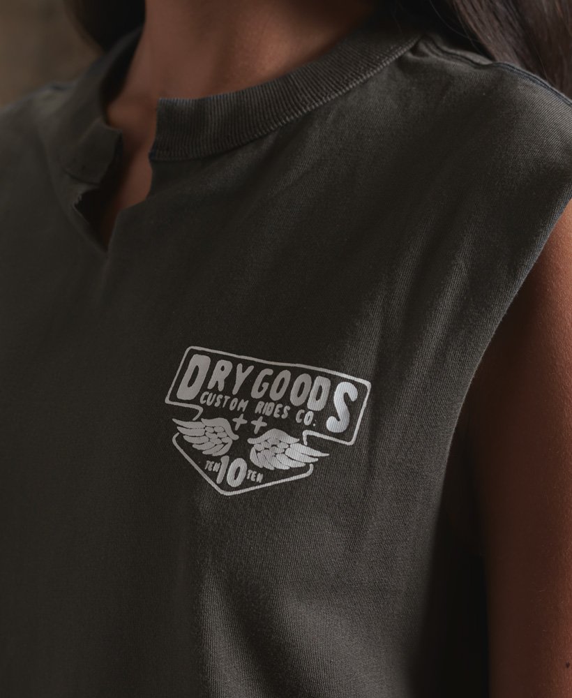 Womens Limited Edition Dry Band Vest in Washed Black Superdry UK