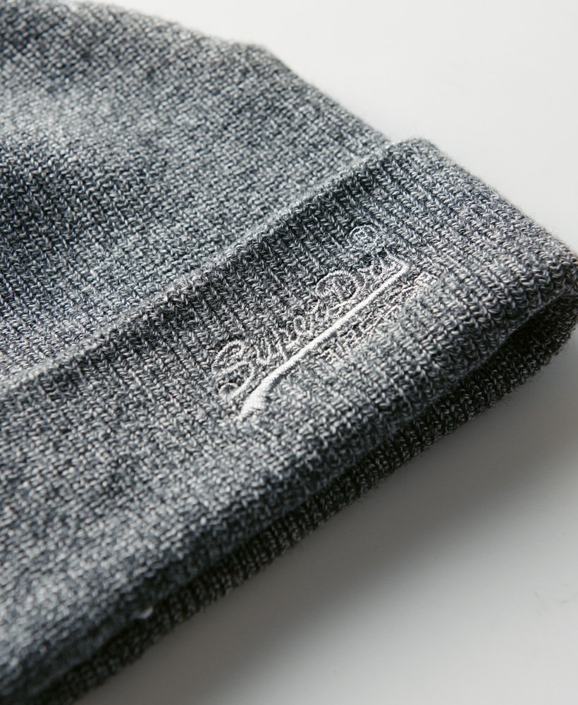 Mens - Orange Label Beanie in Grey 