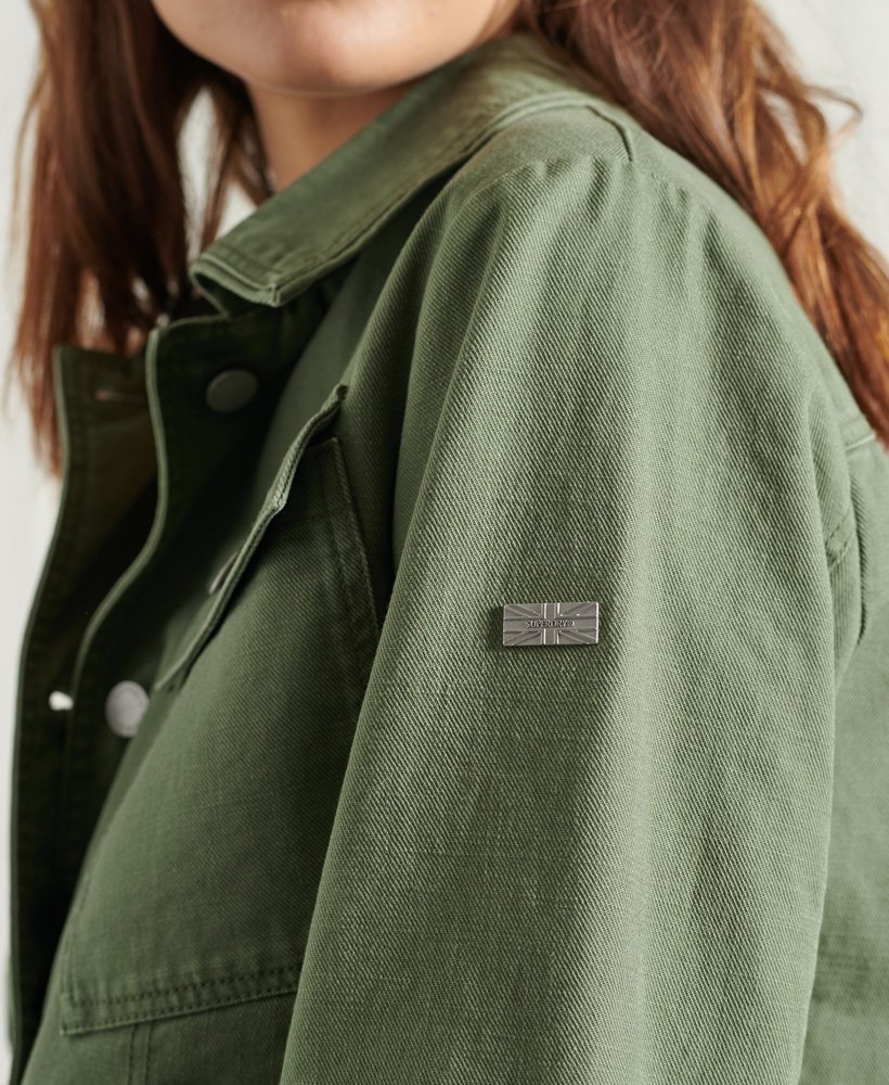 Womens Cropped Dress Code Jacket in Green Superdry