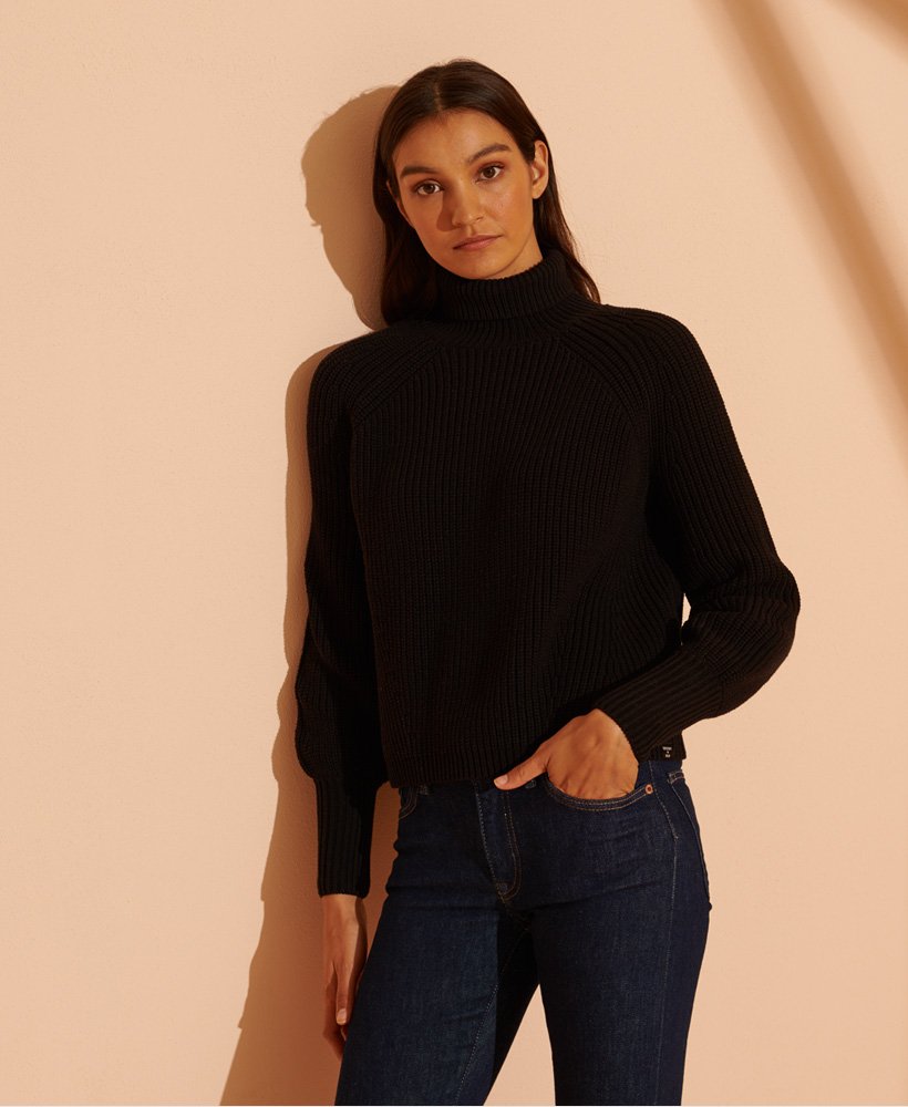 womens ribbed roll neck jumper