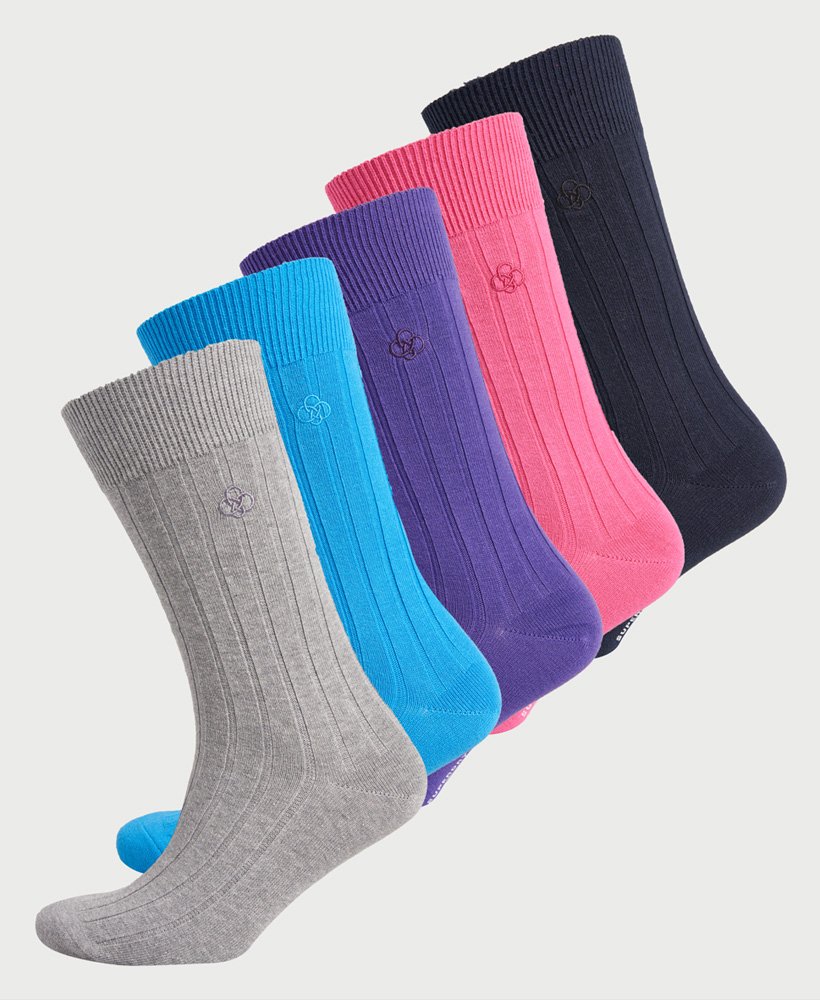 Men’s - Organic Cotton Casual Rib Sock Gift Set in Multi | Superdry