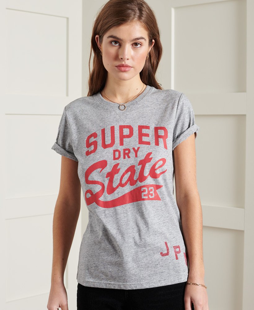 Womens - Track & Field Classic T-Shirt in Soft Grey Marl | Superdry UK
