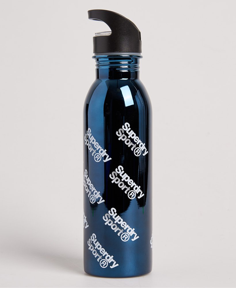 Mens - Super Steel Bottle in Black Aop | Superdry