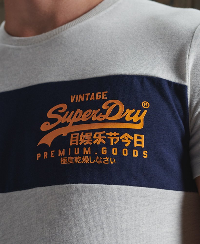 superdry vintage logo panel crew