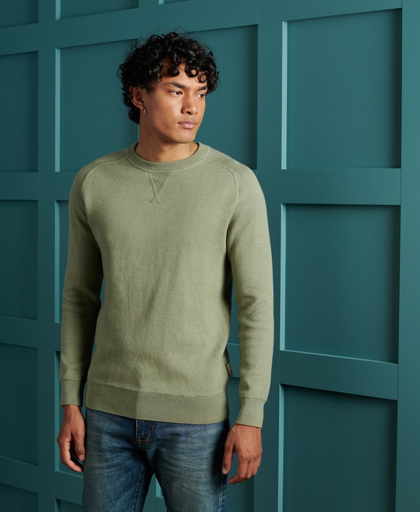 Essentials Suéter de algodón con Cuello en Hombre
