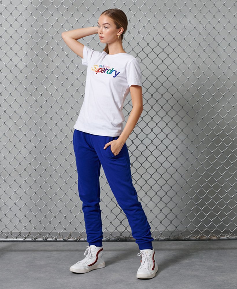 Women's Classic Rainbow Embroidered T-Shirt in Optic | Superdry US