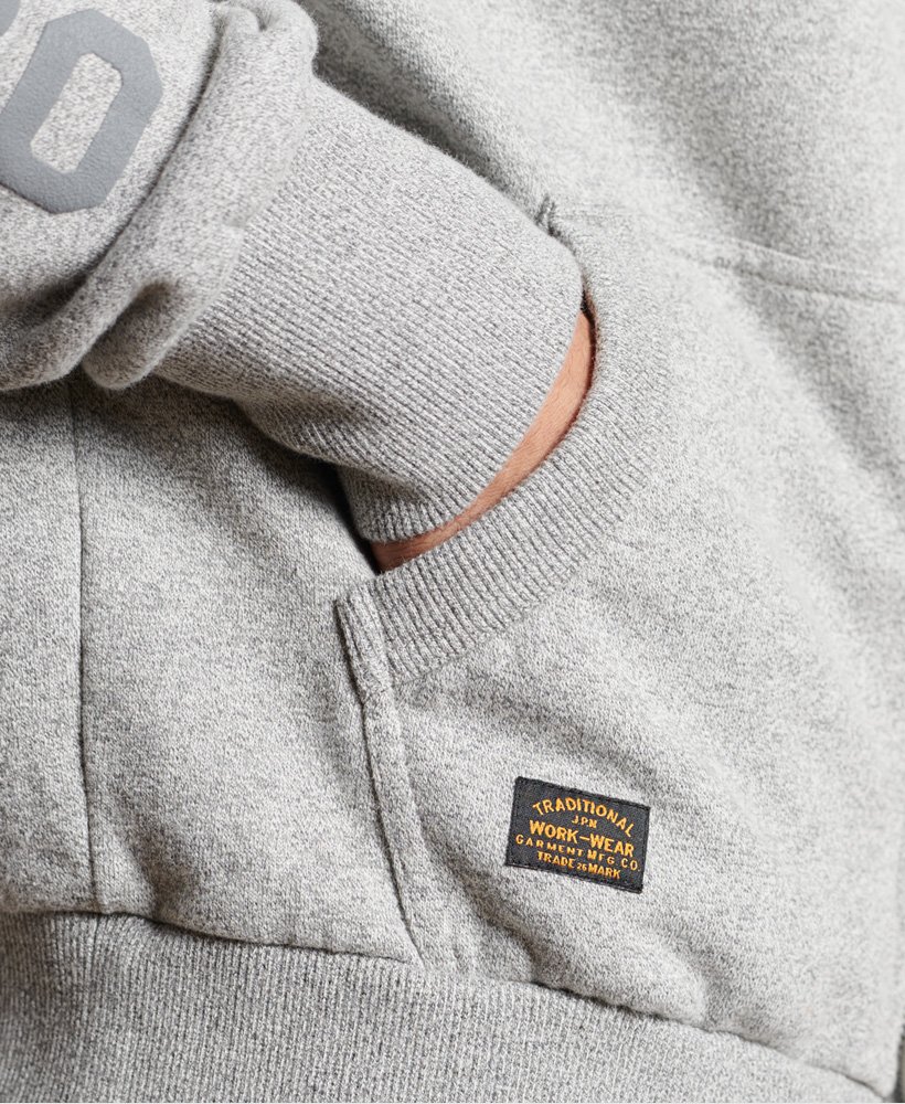 Mens - Modern Workwear Zip Hoodie in Peppered Grey Grit | Superdry UK