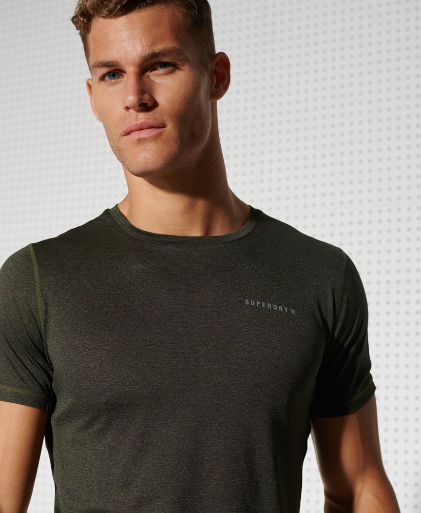 Mens - Training Active T-Shirt in Army Khaki | Superdry