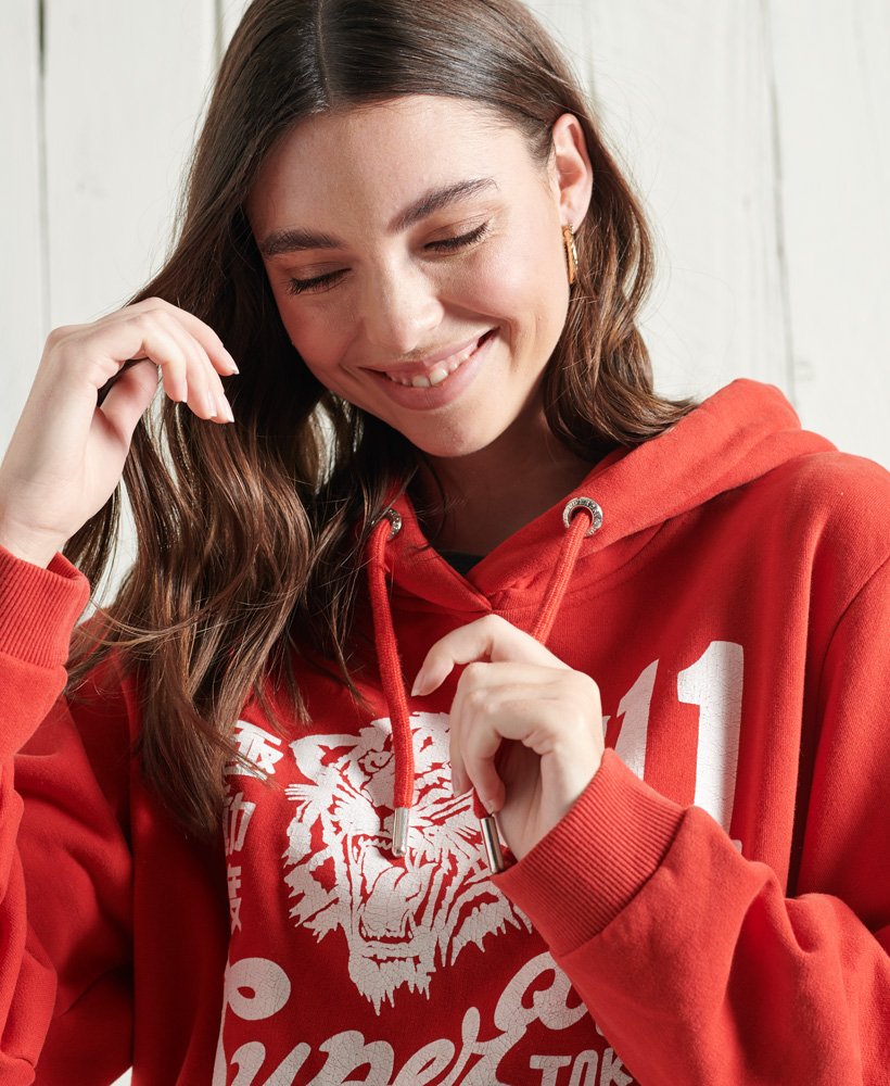 Womens - Limited Edition Graphic Oversized Hoodie in Burned Cardinal ...