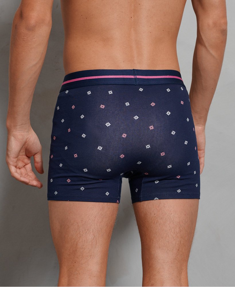 Mens Organic Cotton Boxer Double Pack in Rich Navy/greyslate Marl Superdry