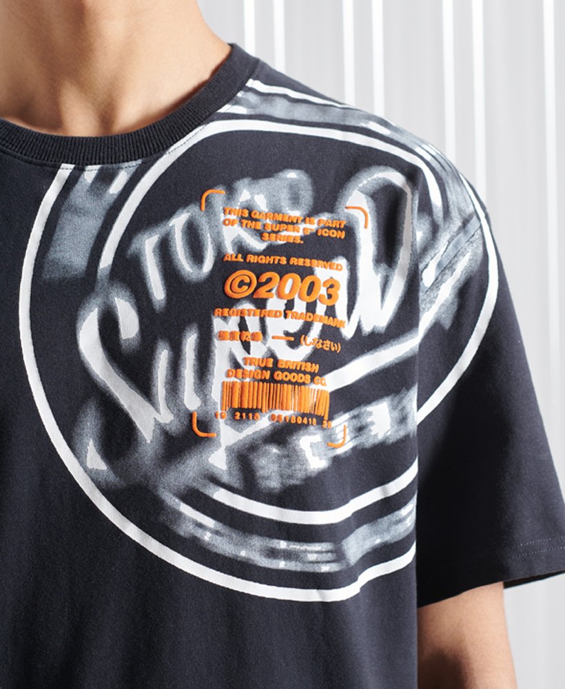 Mens - Super 5 Deconstruct T-Shirt in Dark Grey | Superdry UK