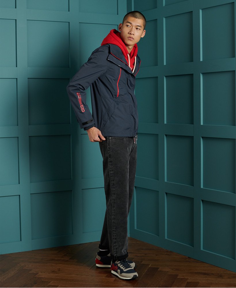 Men's Hooded Tech SDWindattacker Jacket in Lauren Navy Superdry UK