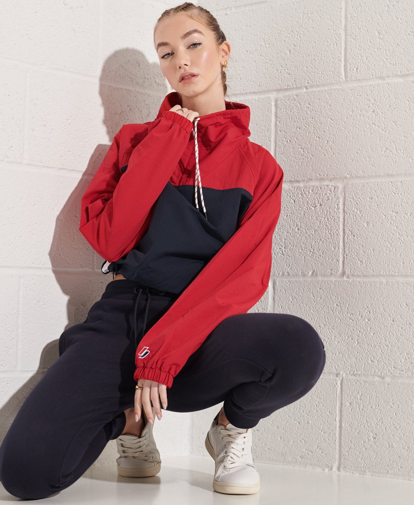Womens - Overhead Cropped Track Jacket in Varsity Red | Superdry UK