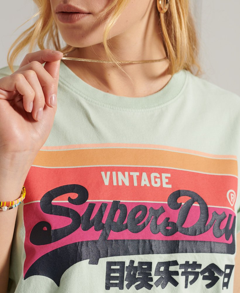 Womens - Vintage Logo Cali Lightweight T-Shirt in Green | Superdry