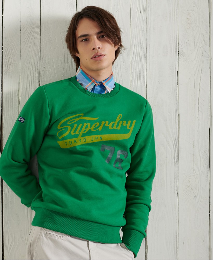 Mens - Collegiate Crew Neck Sweatshirt in Oregon Green | Superdry UK
