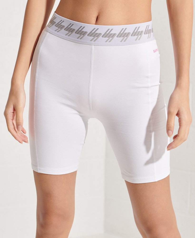 Womens - Essential Cycle Shorts in Optic | Superdry