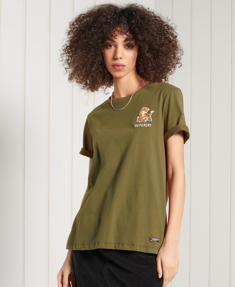 Women's - Military Narrative T-Shirt in Green | Superdry IE