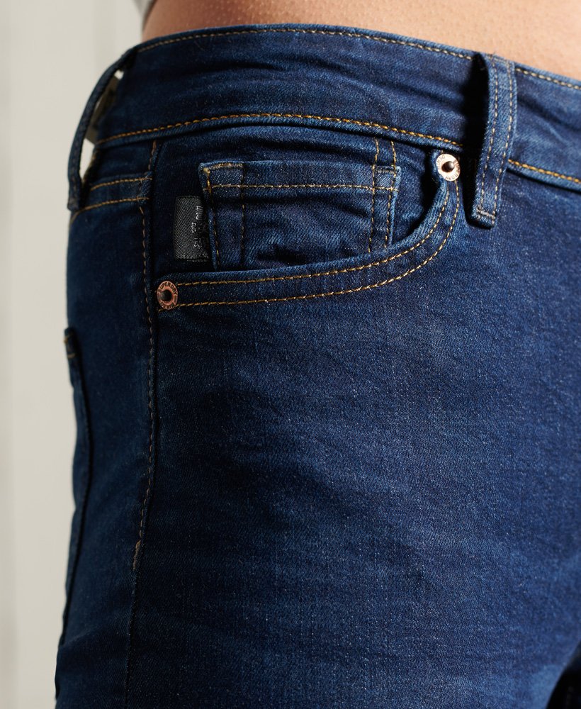 Womens Mid Rise Skinny Jeans In Van Dyke Indigo Used Superdry