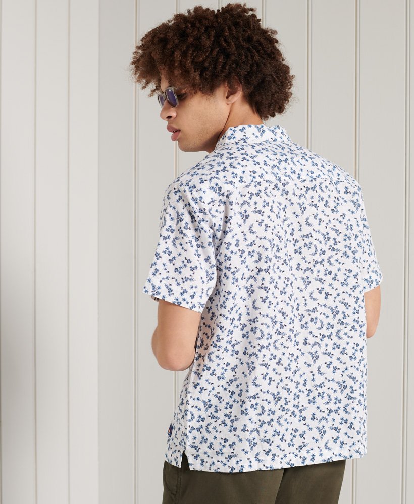 Mens Short Sleeve Beach shirt in Micro Hawaiian Optic Superdry