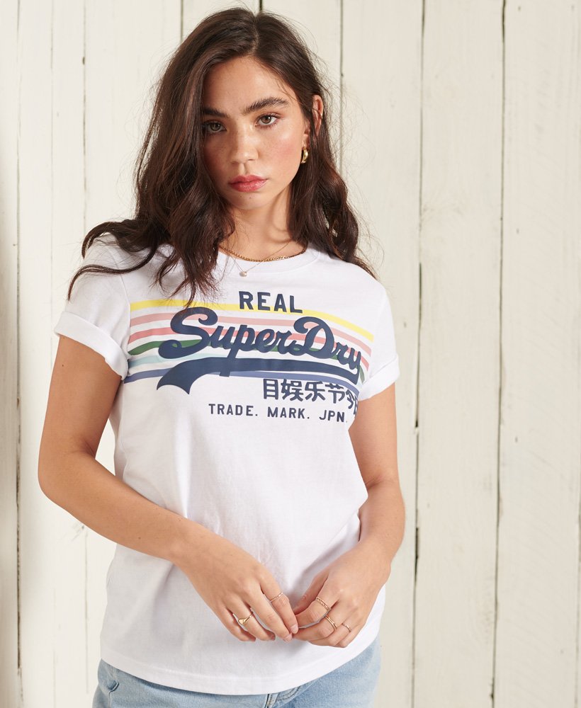 Superdry Vintage Logo Rodeo Rainbow T-Shirt - Women's Womens T-shirts