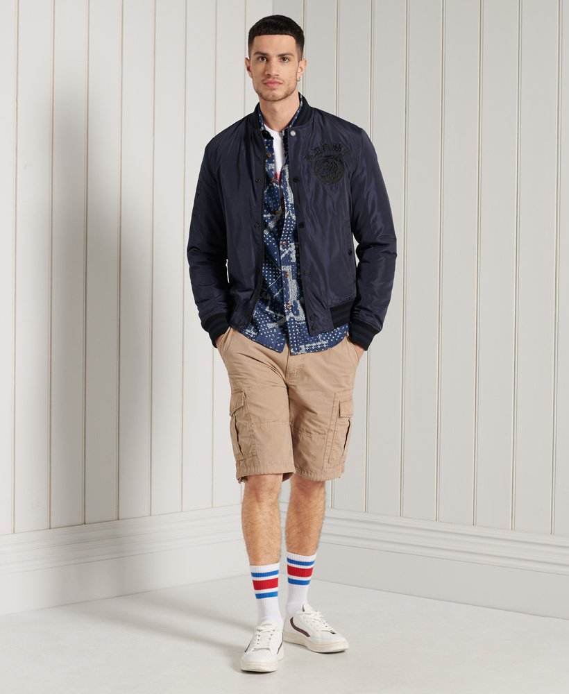 Men's Short Sleeve Workwear Shirt in Patchwork Geo Superdry UK