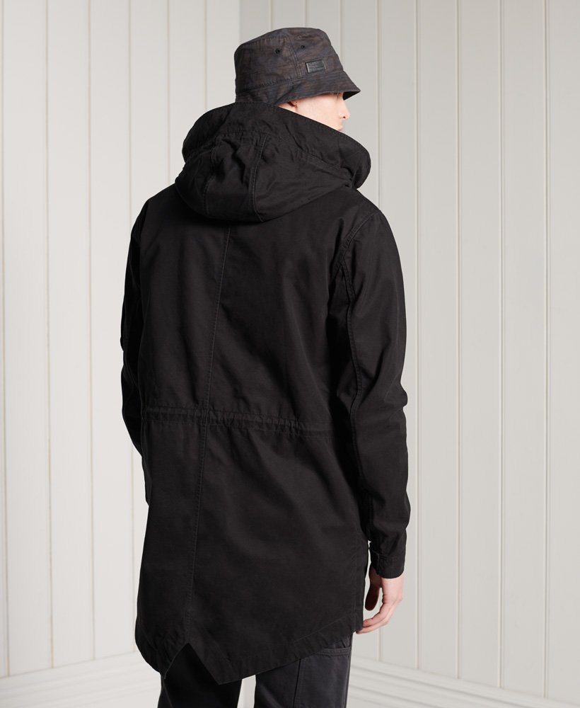 Mens - Service Fishtail Parka Coat in Black | Superdry