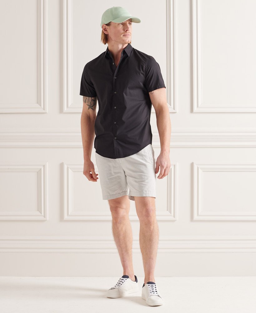 Mens - Modern Tailor Short Sleeved Shirt in Black | Superdry