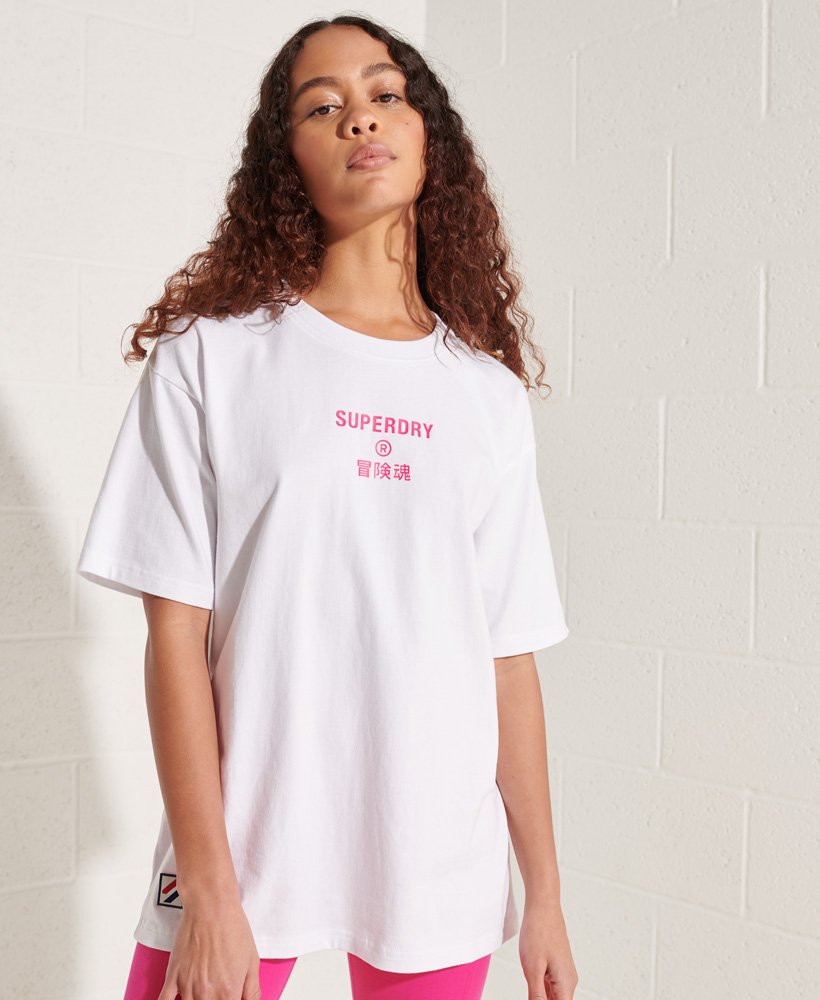 Womens - Corporate Logo Brights T-Shirt in Optic | Superdry UK