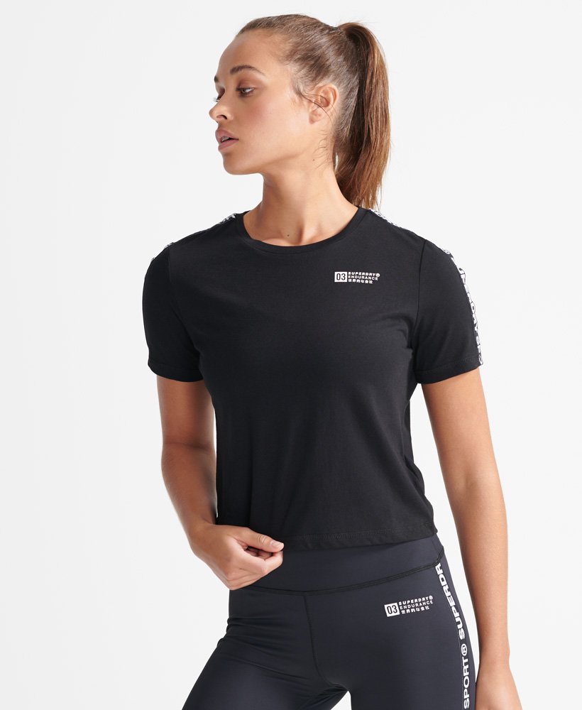 Adiós Para buscar refugio Recoger hojas Superdry Camiseta corta con cinta Gym Tech - Mujer Camisetas para Mujer