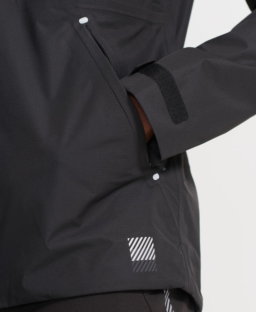 Mens - Training Asymmetric Waterproof Jacket in Black | Superdry